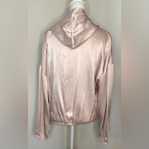 NWT Lanston Zip Up Hooded Jacket Women Size Large Blush Pink - Picture 2 of 6